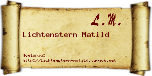 Lichtenstern Matild névjegykártya